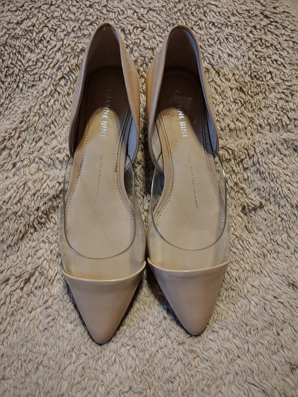 Gianni Bini Nude/Clear Pointed Toe Flats